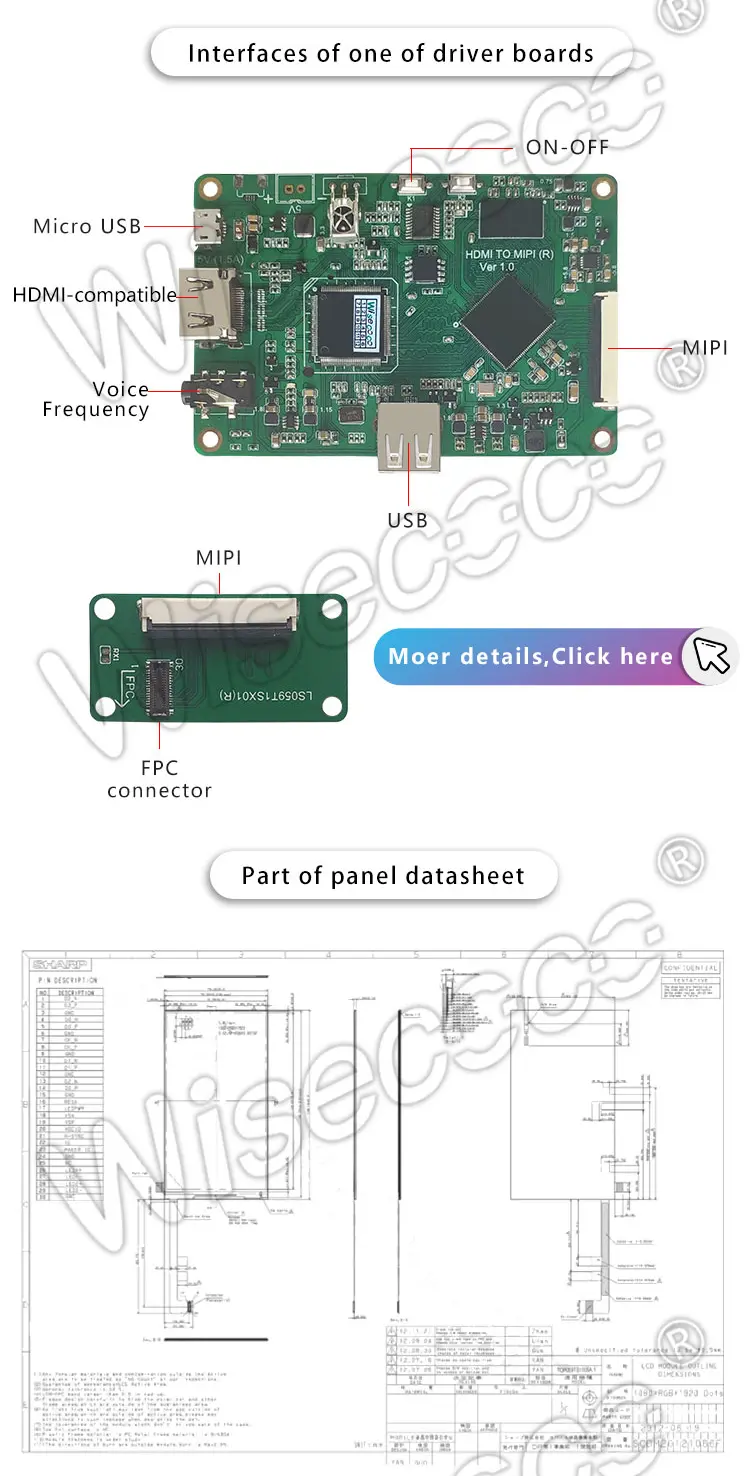 5.9 Inch 1080*1920 IPS LCD Display 30 Pins MIPI LCD Modules