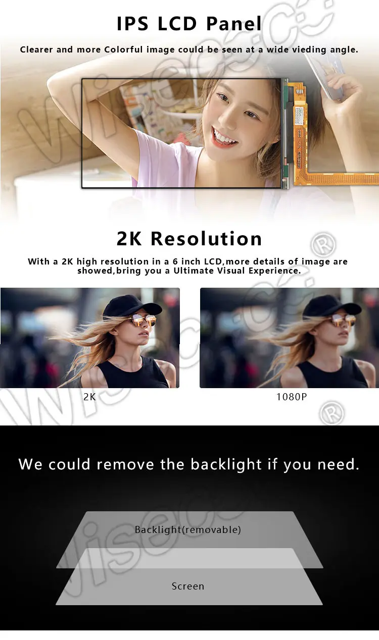 6 Inch 2K 1440P IPS TFT LCD Display