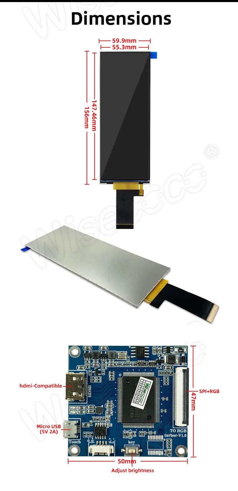 6.2 Inch Bar Type LCD Screen