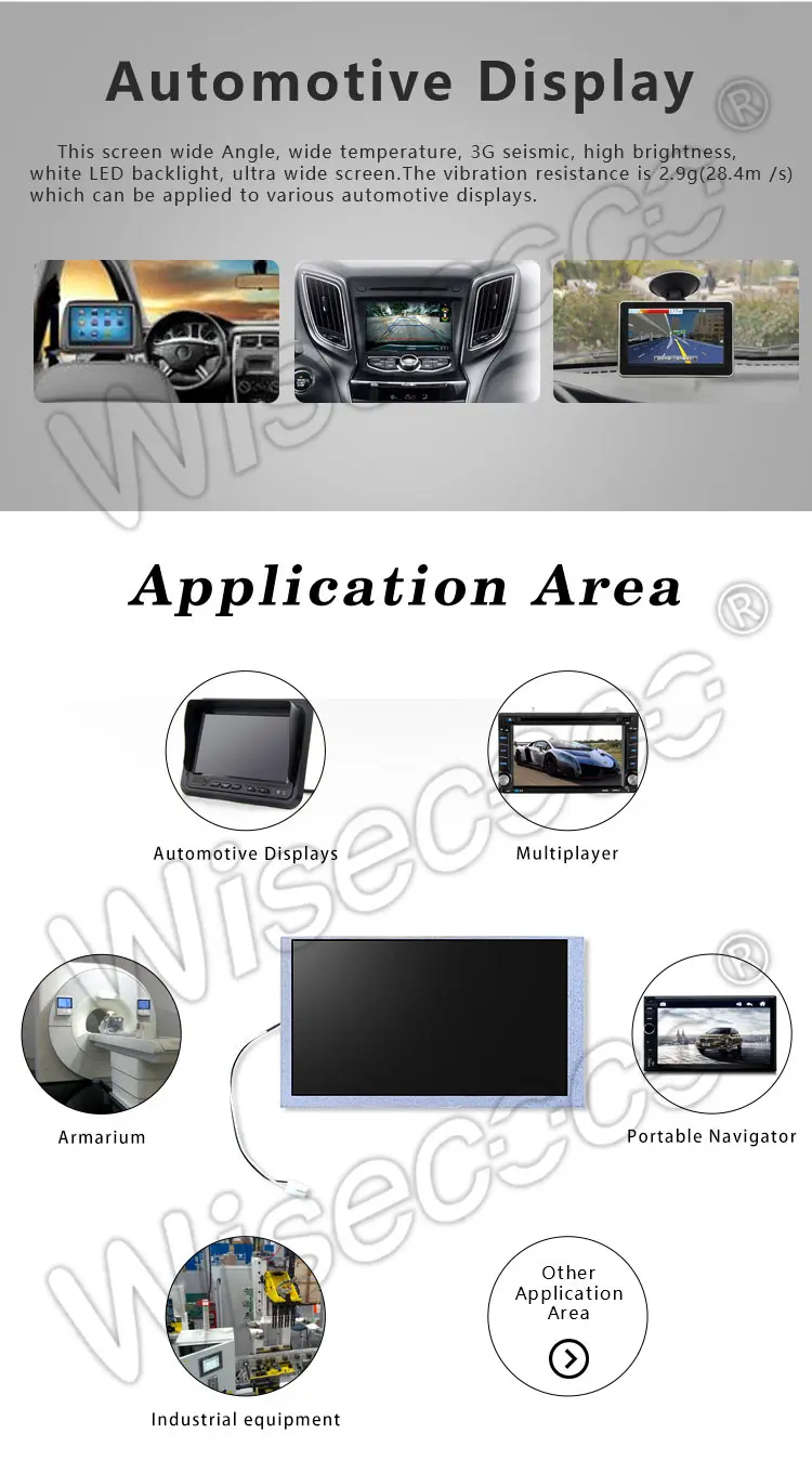 6.2 Inch TFT-LCM Modules 800*480 Pixel Brightness 400nits FPC TTL Interface