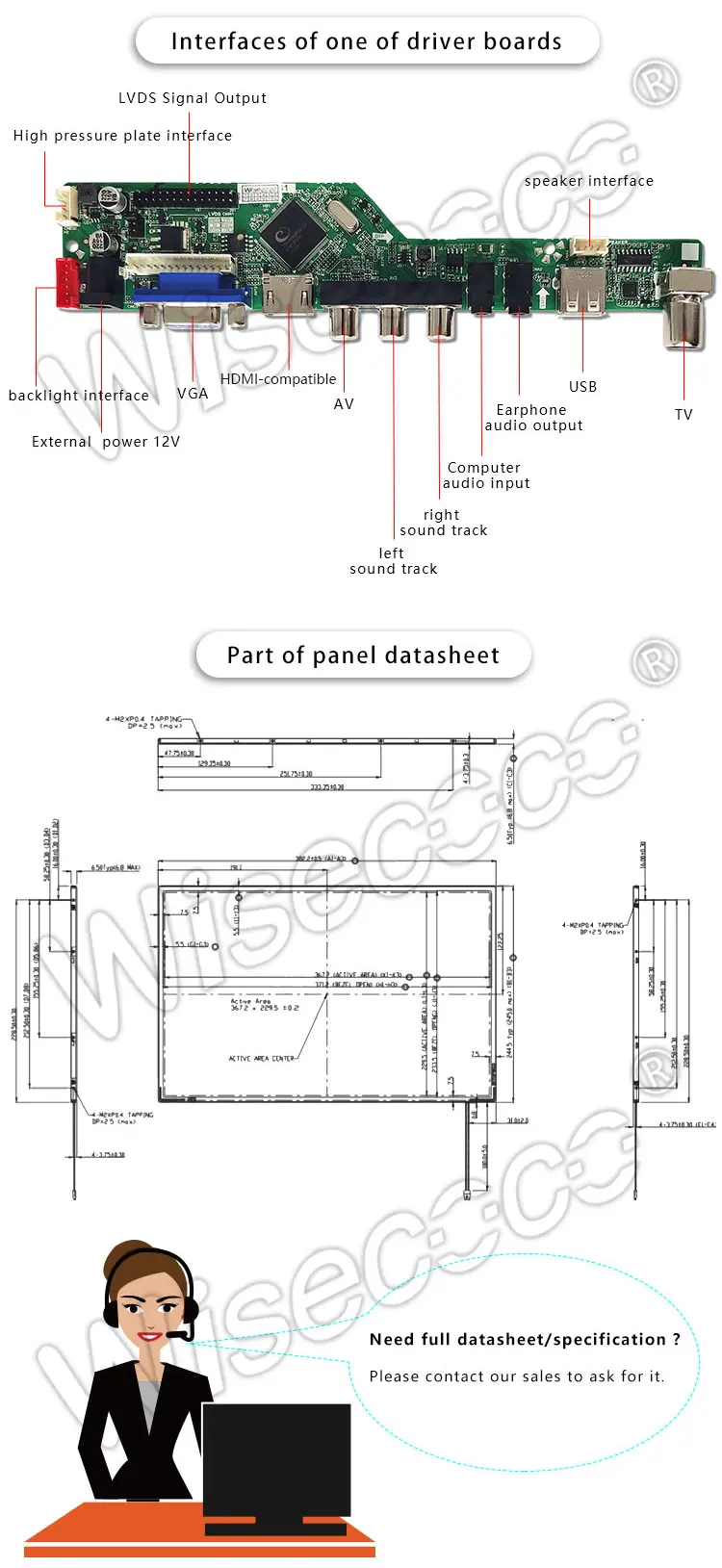 17 Inch 1440*900 Resolution Lcd display