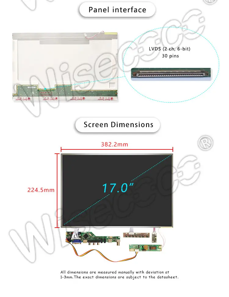 17 Inch 1440*900 Resolution Lcd Panel