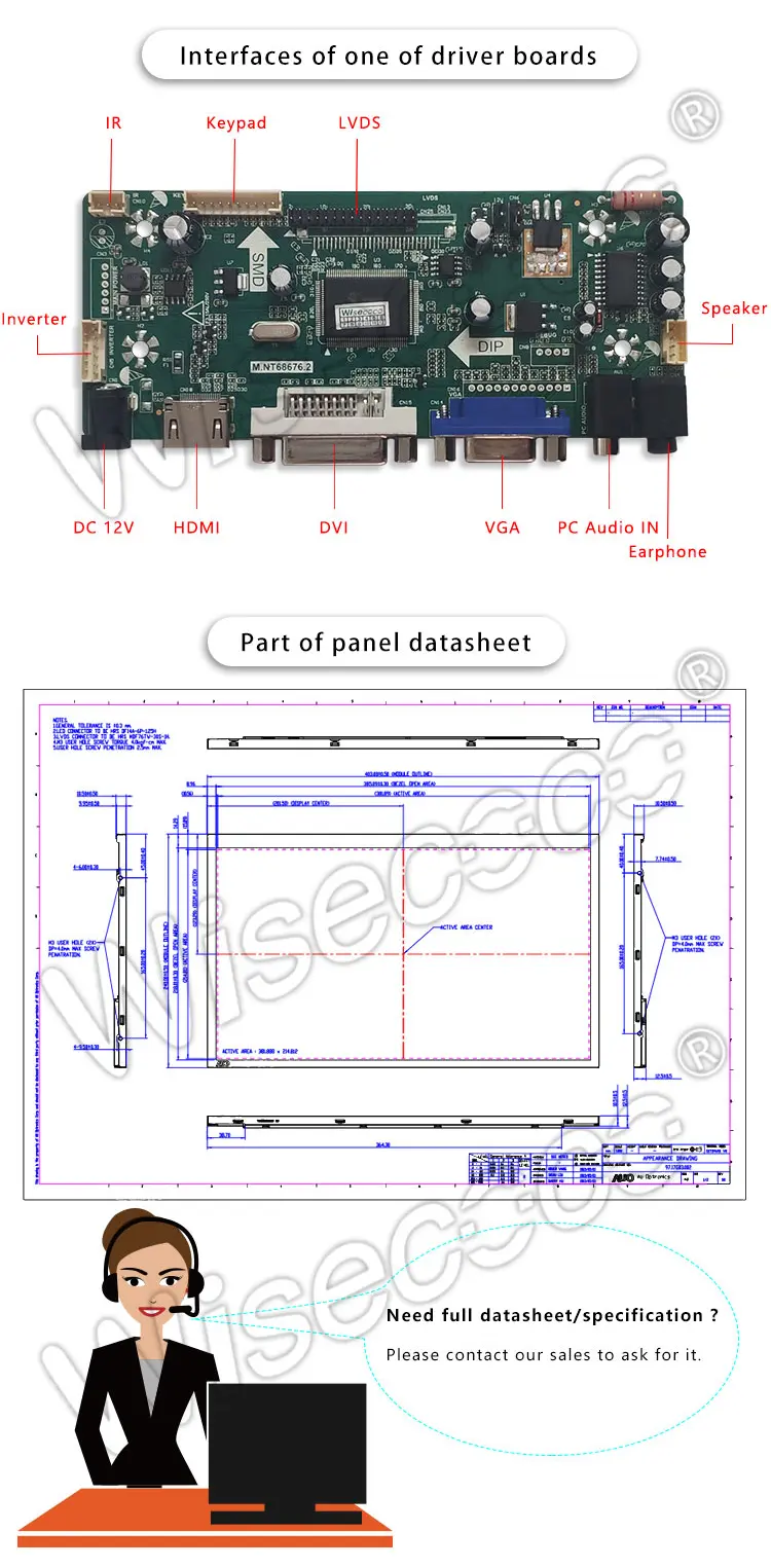 17.3 Inch FDD 1920*1080 TFT LCD Display