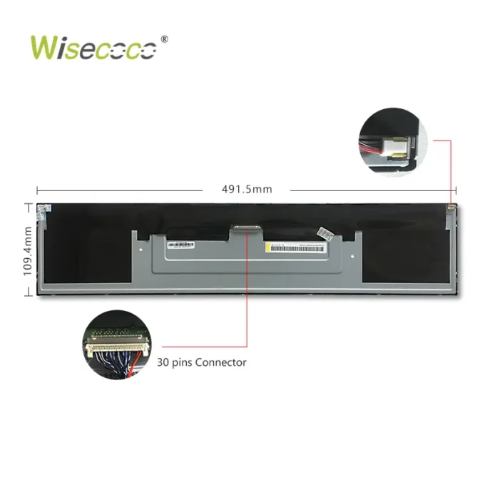 19 Inch 1920x360 IPS LCD Display Ultra-wide Digital Signage Advertising ...
