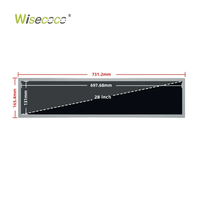 28 Inch Stretched LCD Display 1366x256 IPS Ultra Wide Screen