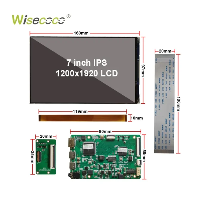 7 Inch FHD 1920x1200 IPS Landscape TFT LCD Display Module