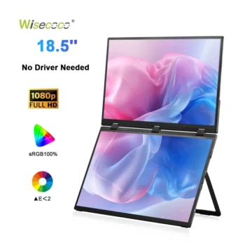 18.5 Inch Dual Portable Monitor IPS FHD Laptop Capacitive Touchscreen LCD Display Extender Folding Dual Monitor
